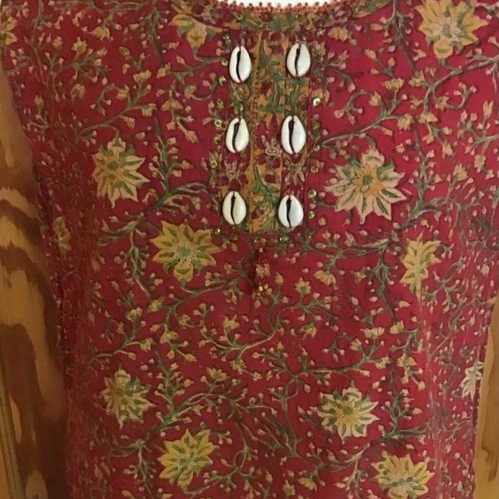 Vintage ethnic shells tunic - image 5