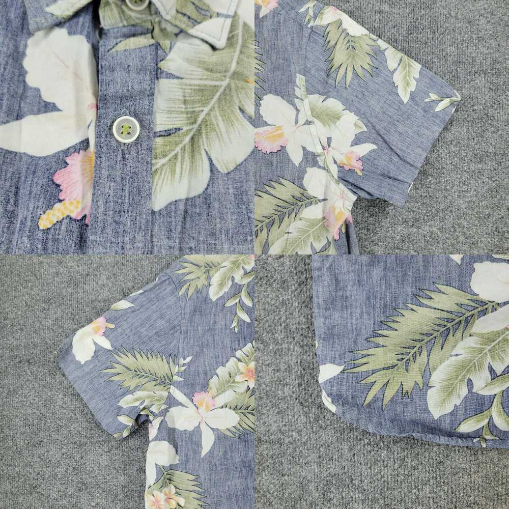 Vintage Denim & Flower Button Shirt Men XL Blue S… - image 4