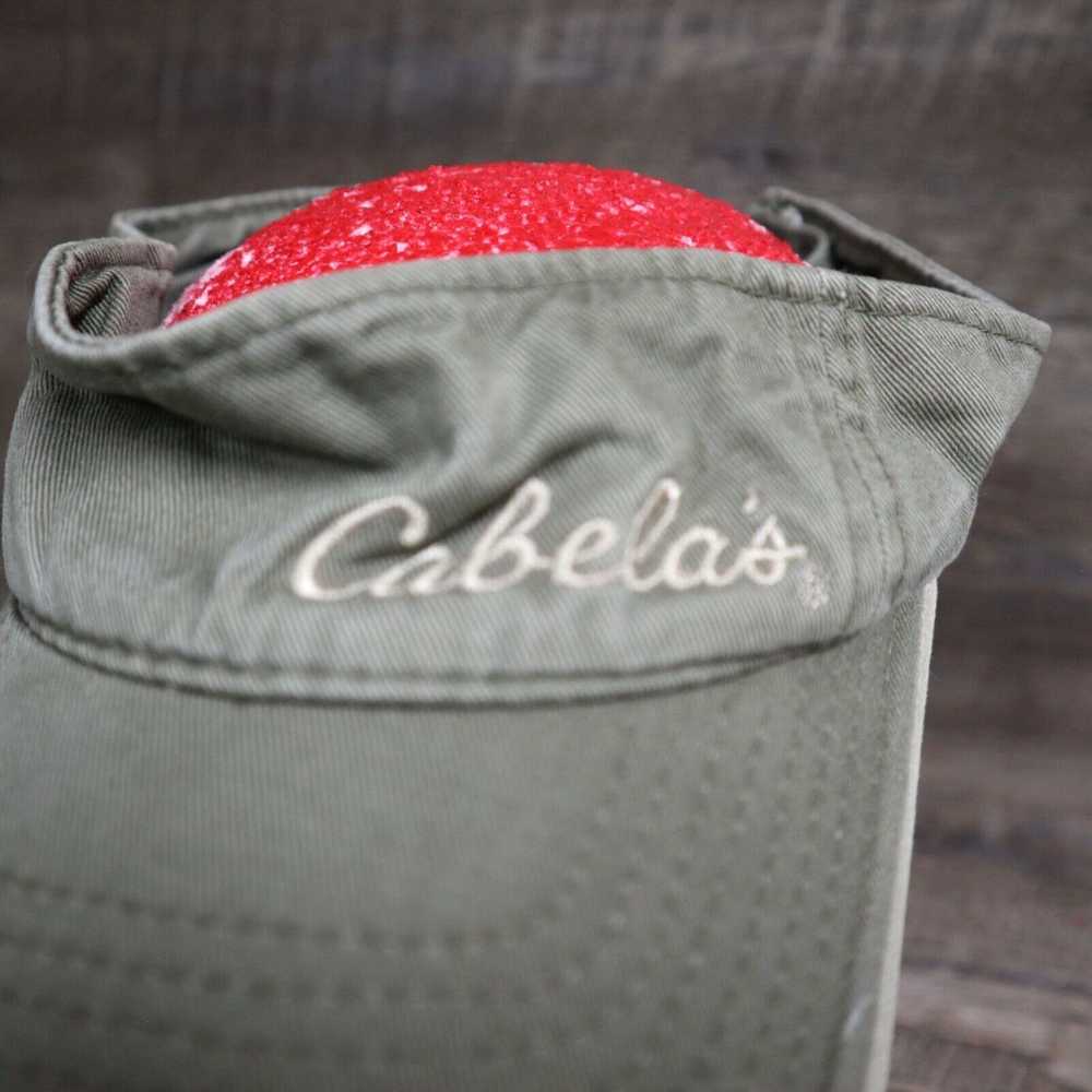 Vintage Cabelas Visor Hat Cap Strap Back Tan Logo… - image 2