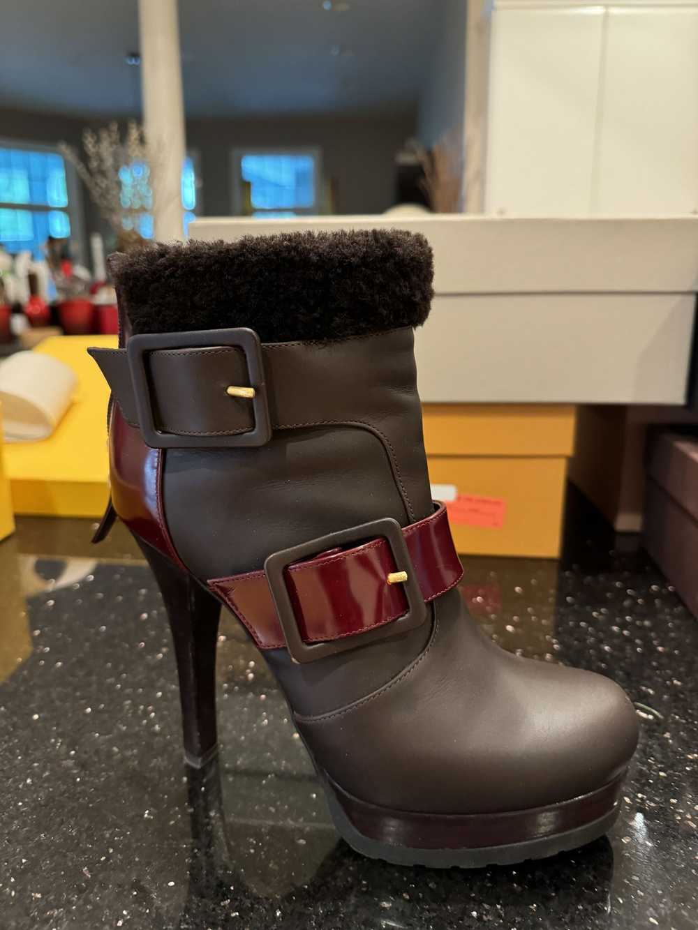 Fendi Fendi Troncheto Cuoio Fur Lined Heel Boots … - image 2