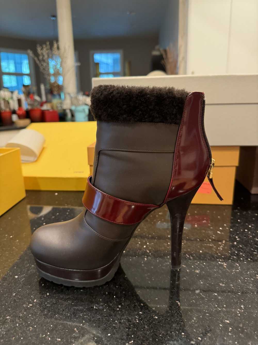 Fendi Fendi Troncheto Cuoio Fur Lined Heel Boots … - image 3