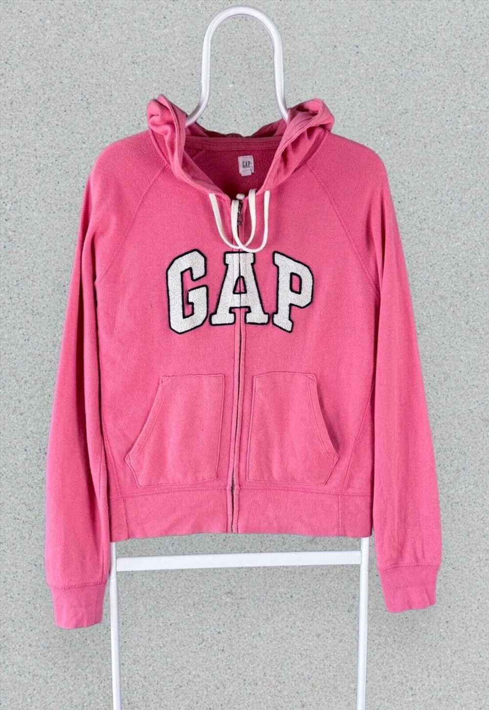 Gap Pink Hoodie Full Zip Up Embroidered Spell Out… - image 1