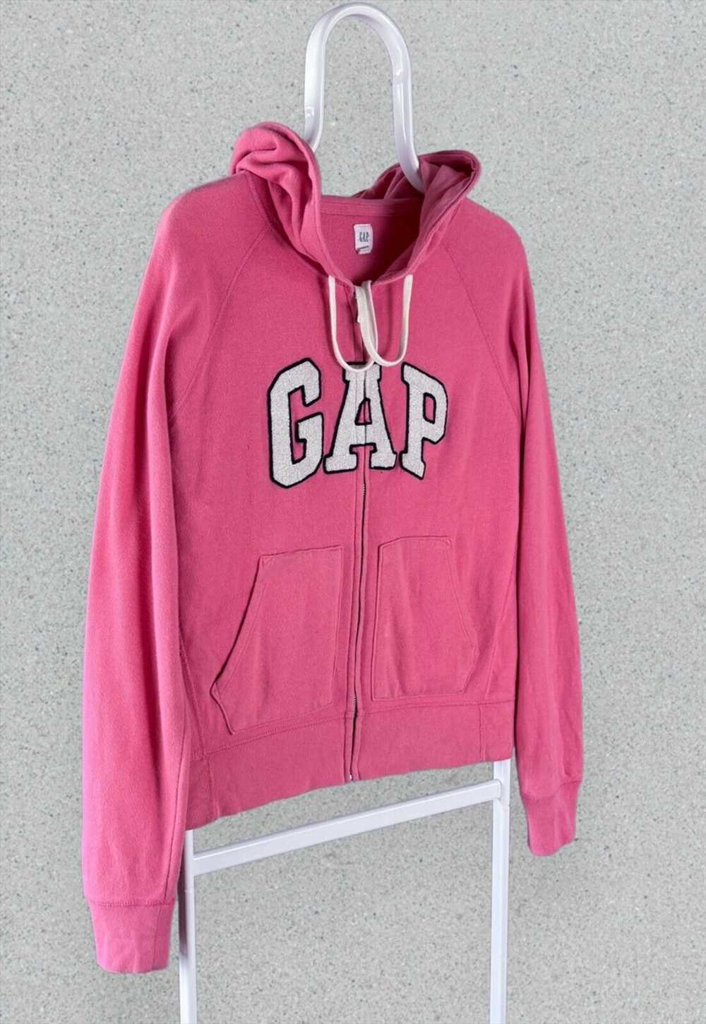 Gap Pink Hoodie Full Zip Up Embroidered Spell Out… - image 2