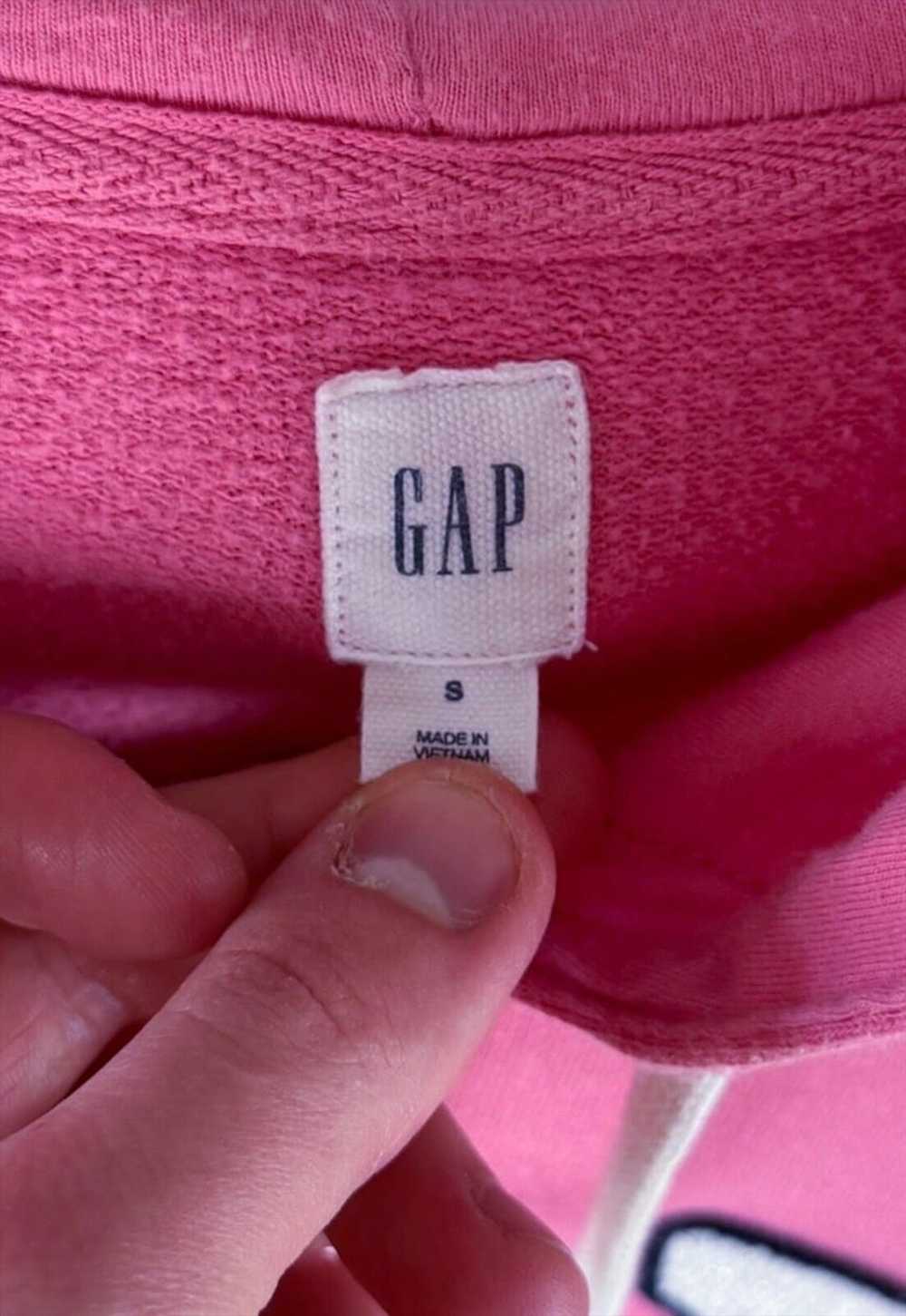 Gap Pink Hoodie Full Zip Up Embroidered Spell Out… - image 4