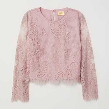 H&M Lace Blouse Vintage Pink - image 1