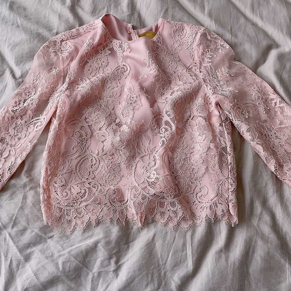 H&M Lace Blouse Vintage Pink - image 3