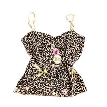 90s vintage crop top leopard y2k