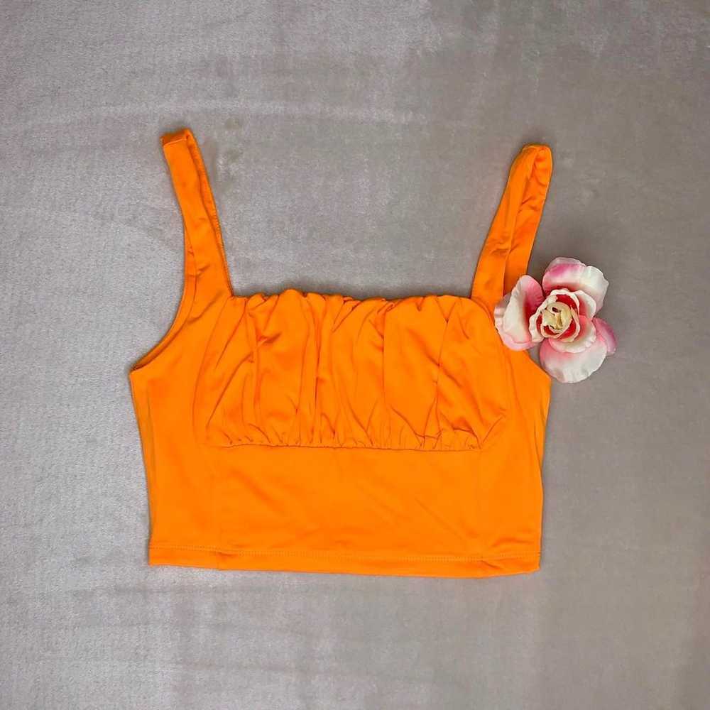 new neon orange XS/S ruffle tank top - image 1