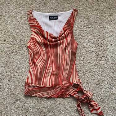 Vintage Abstract Red Swirl Y2k Blouse