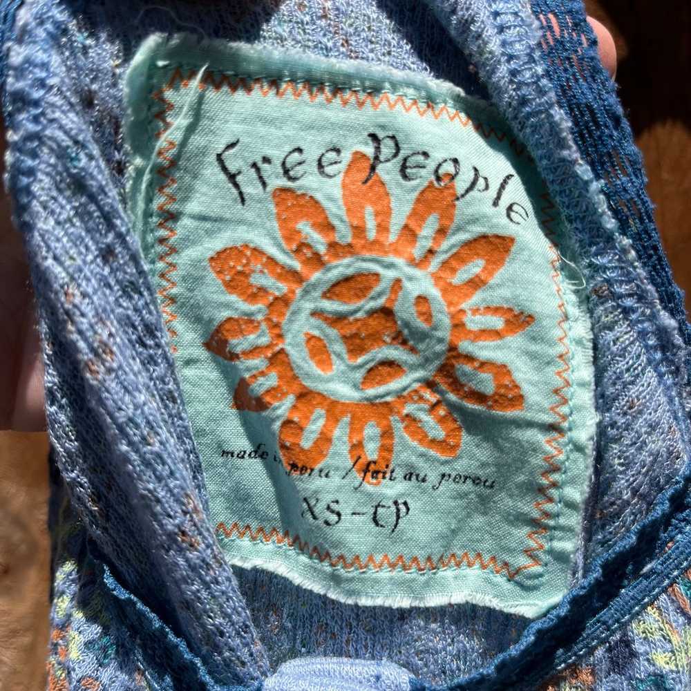 Vintage Free People Blue Boho tank top - image 2