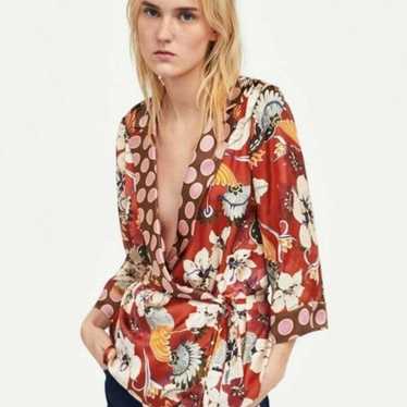 Zara kimono sleeve wrap top