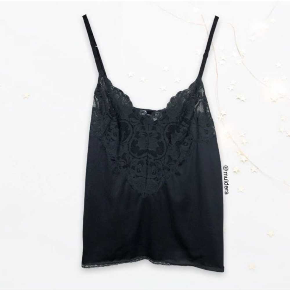 Black Vintage Lace Tank Top - image 1