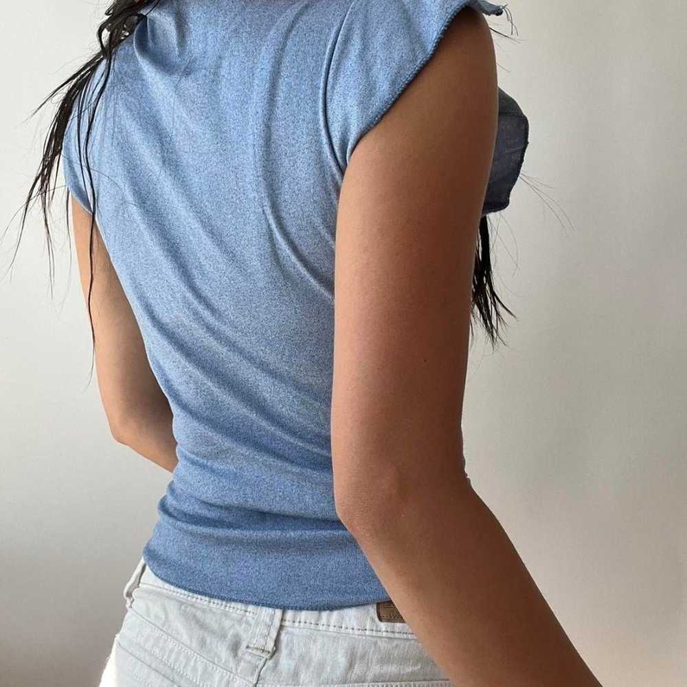 Y2k top light blue fairy top - image 4