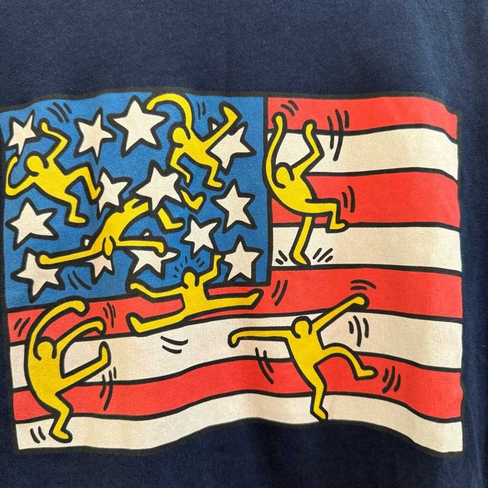 Keith Haring American Flag Pop Art T-Shirt 100% C… - image 6