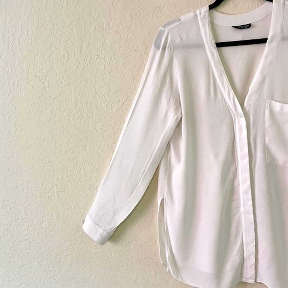 Vintage Topshop White Long Sleeve Women Blouse (S… - image 3