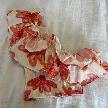 Zara one shoulder floral top NWOT - image 1