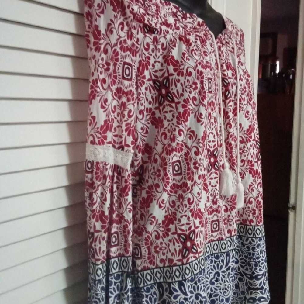 Womens Vintage America Boho Style Peasant Blouse - image 3