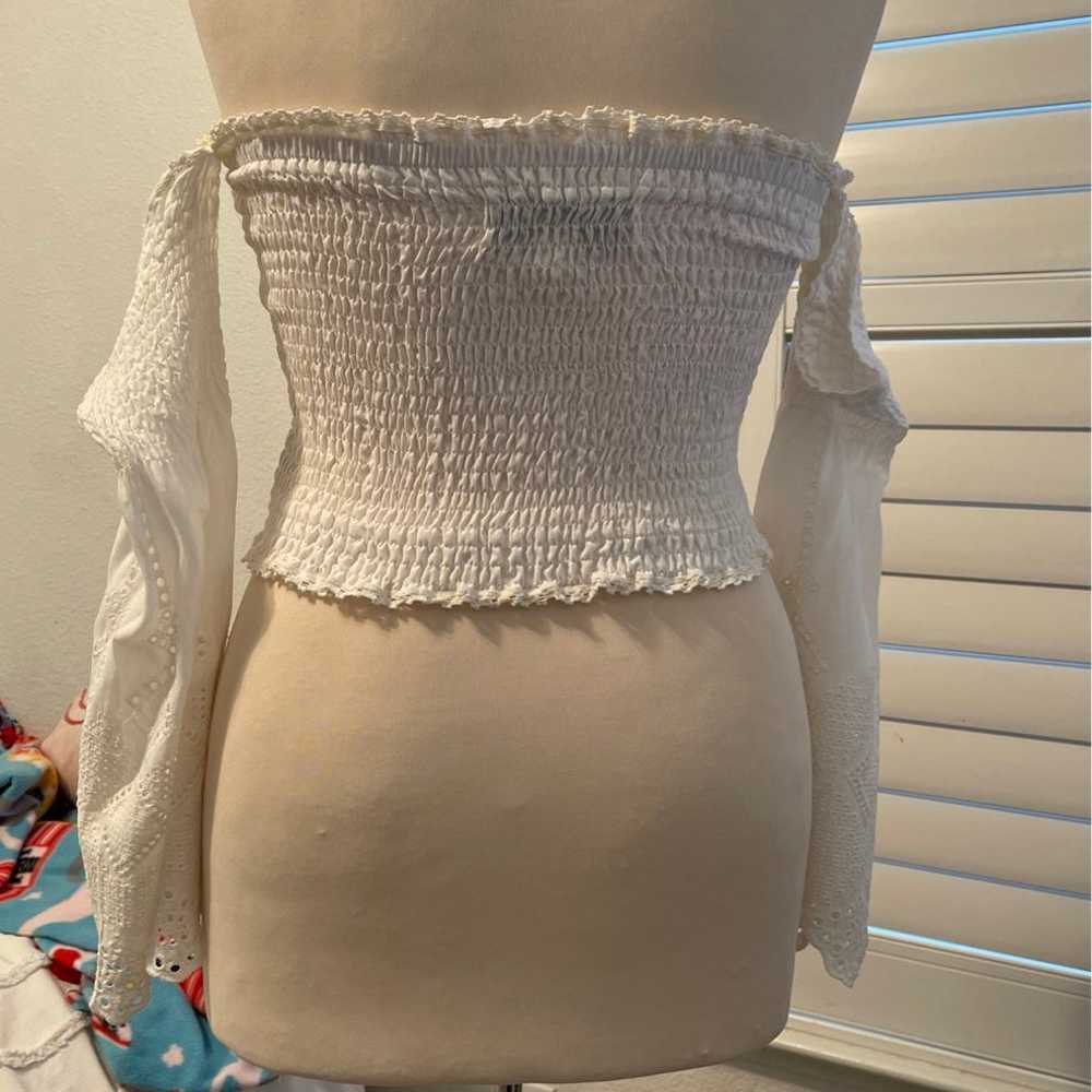 Off shoulder white crop top - image 2