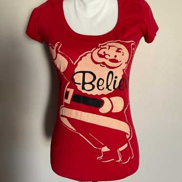 L.O.L. Vintage “I Believe” Santa Claus T-Shirt Si… - image 1