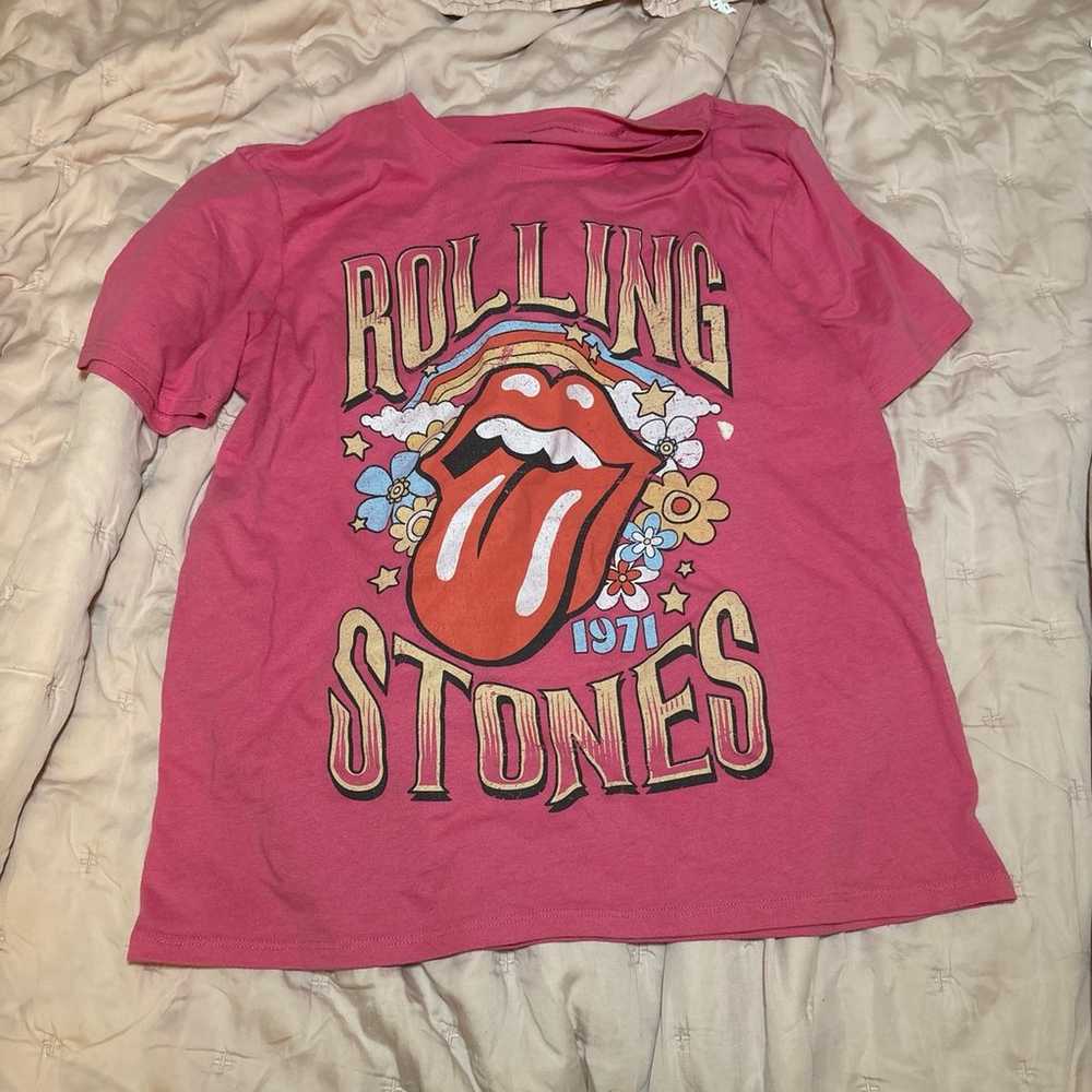 Preppy Rolling Stones Oversized Tee - image 1