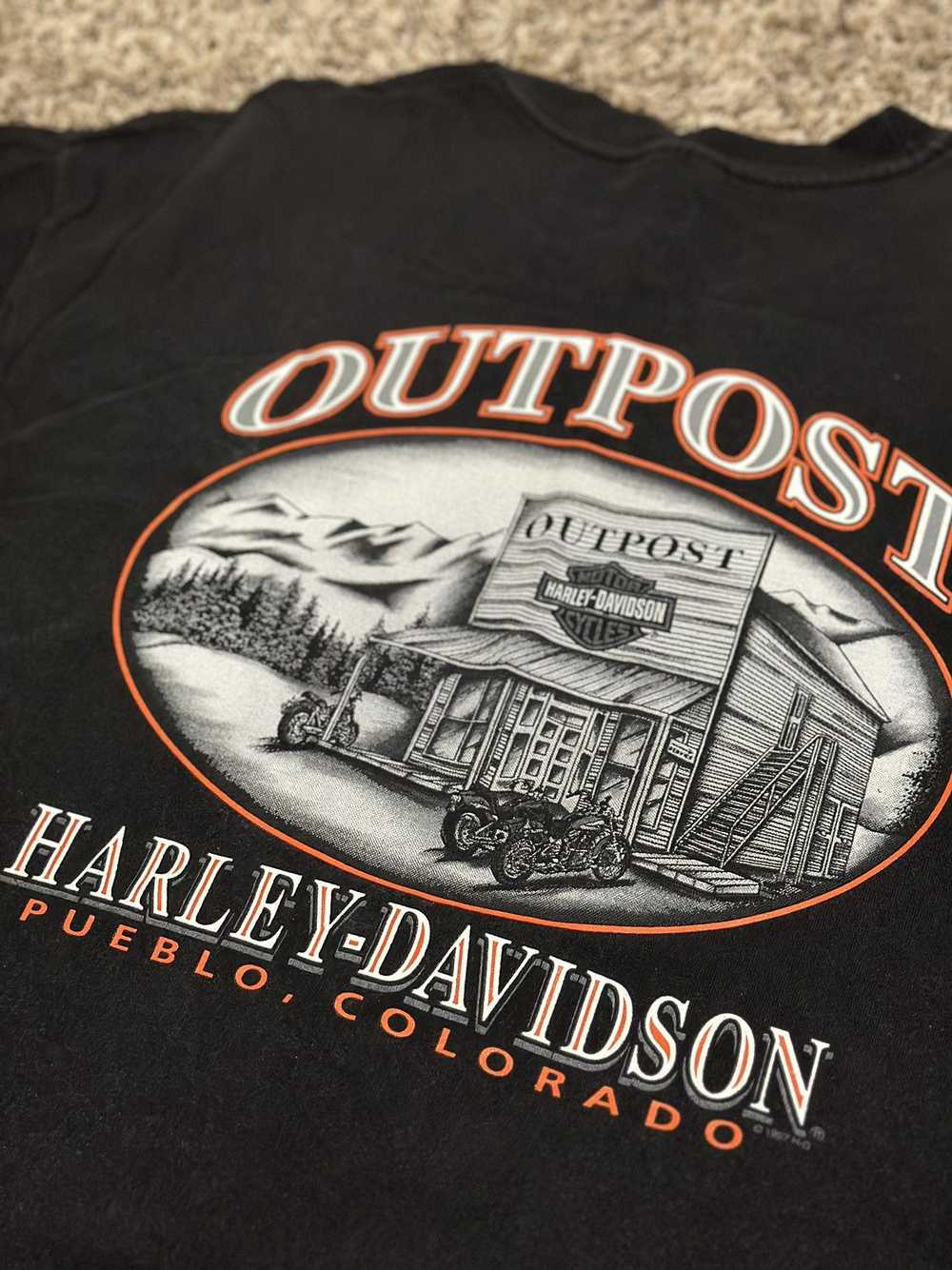 Vintage 1997 Harley Davidson Outpost Tee - image 3