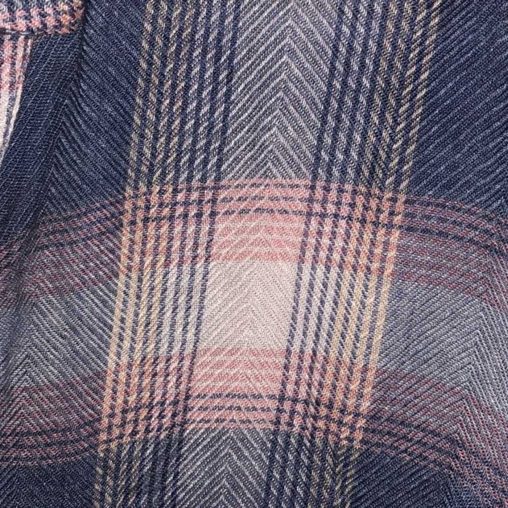 Plaid Flannel Lace-up Top - image 3