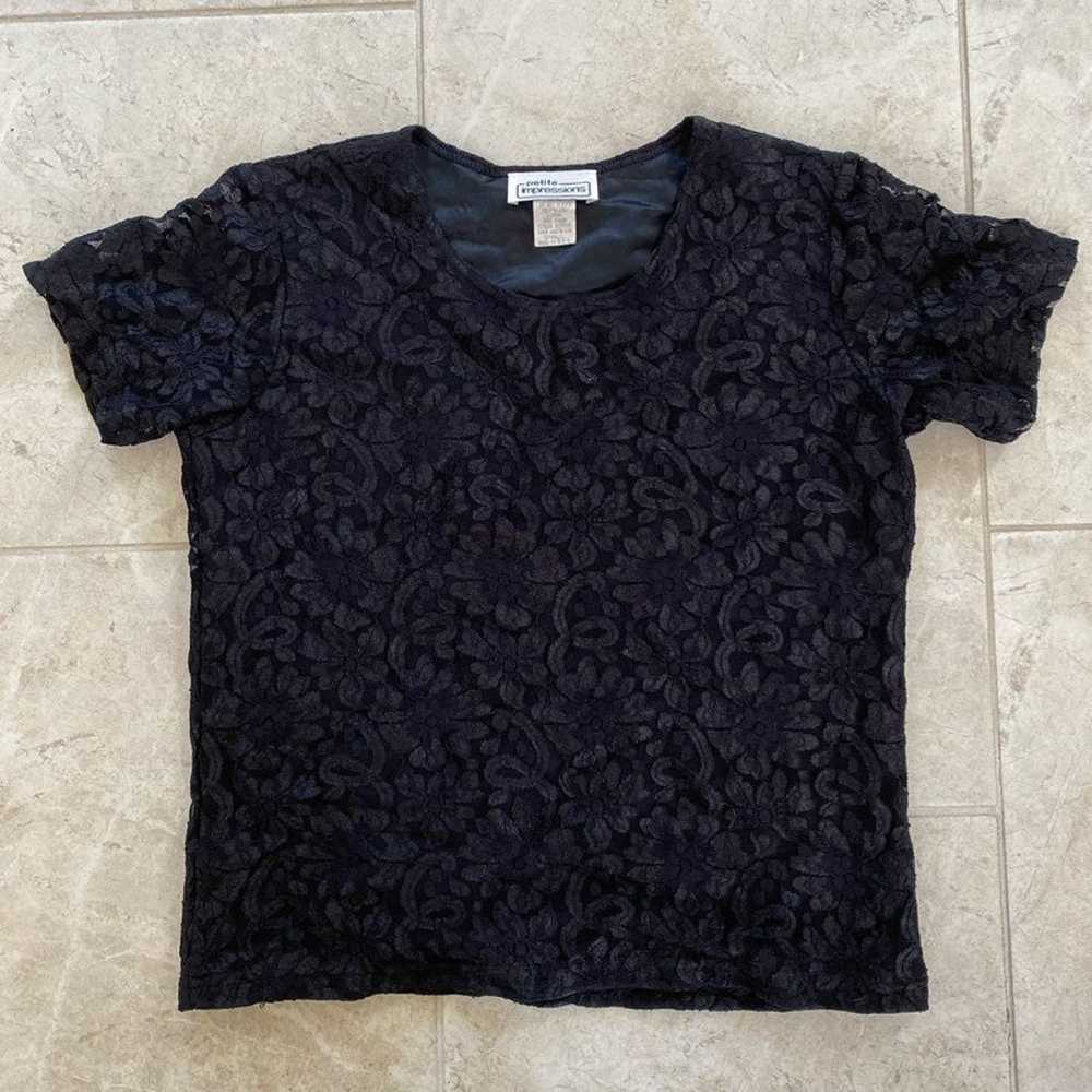 Petite Impressions Vintage USA Lace Tee - image 1