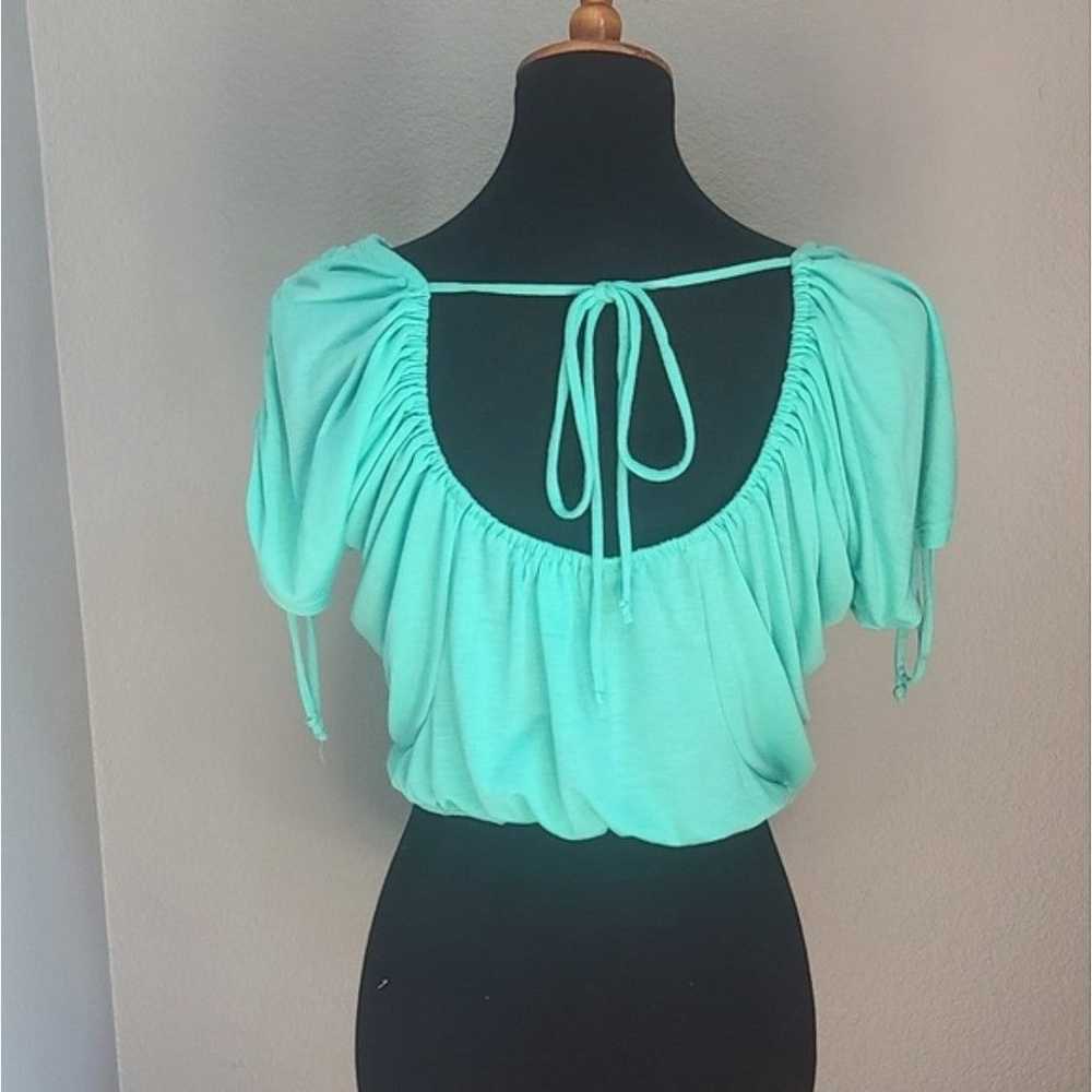 Vintage Baby Phat Mint Green Bubble Hem Crop Top … - image 3