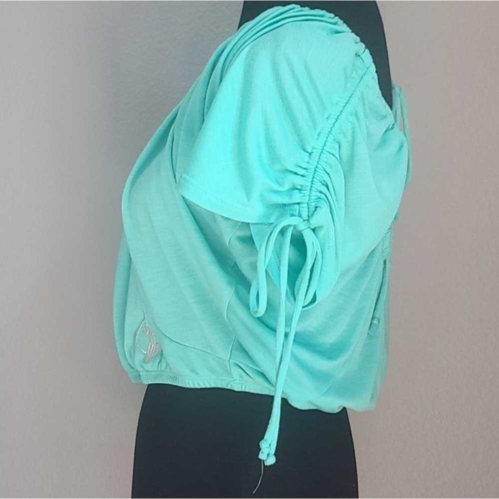 Vintage Baby Phat Mint Green Bubble Hem Crop Top … - image 5