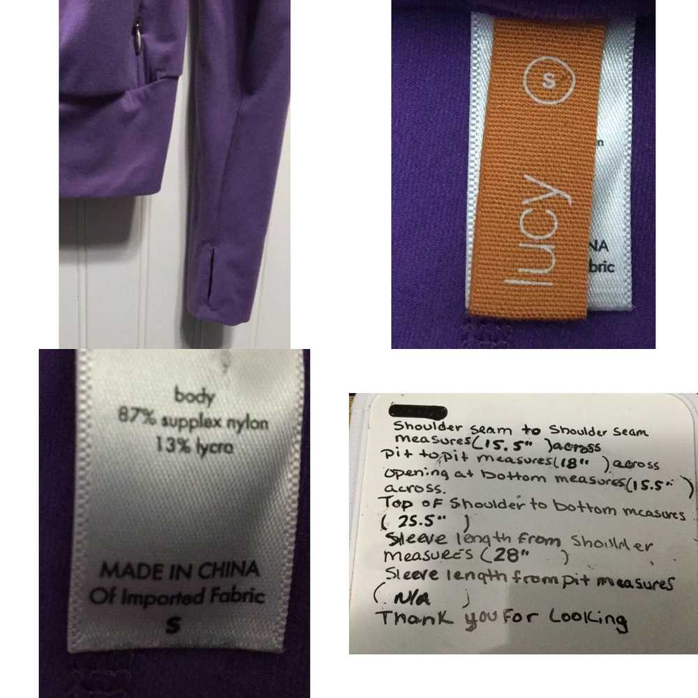 Vintage LUCY Women’s Activewear Purple Full Zip M… - image 4