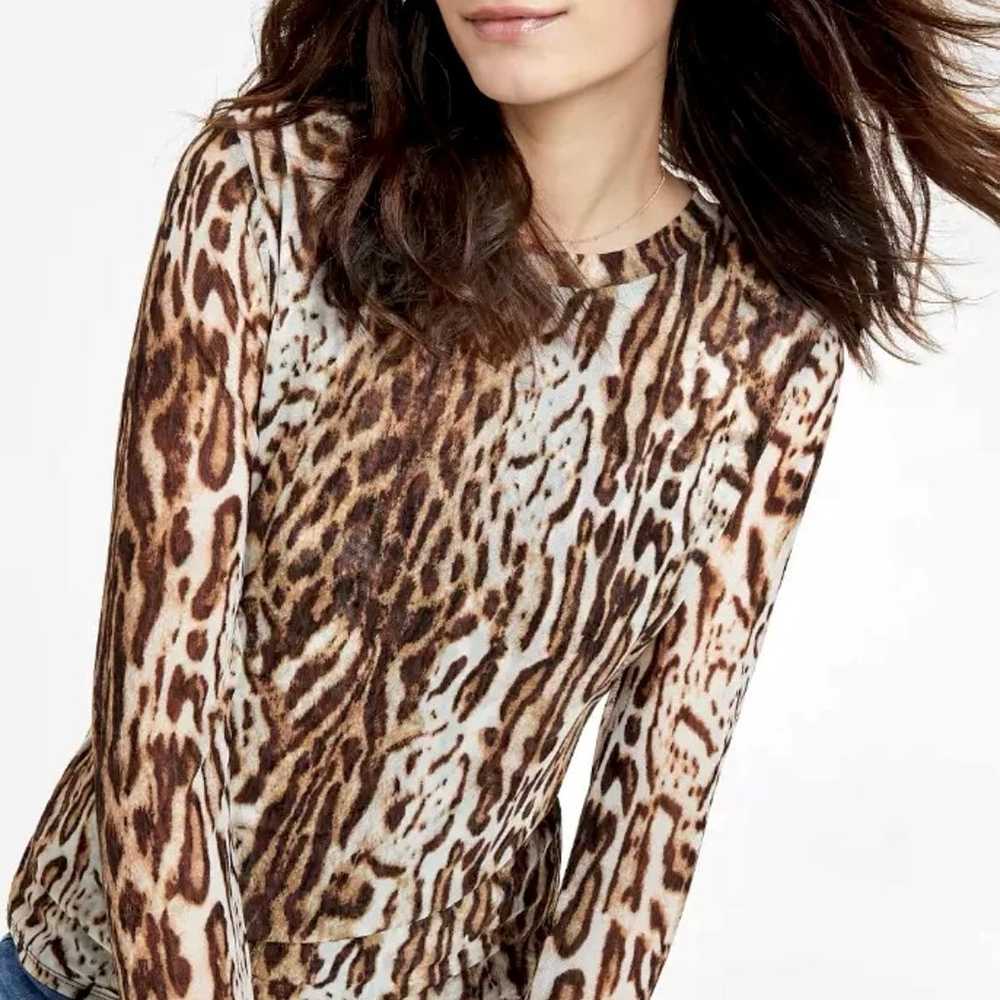 Leopard Print Mesh Top - image 4