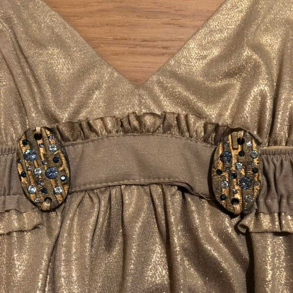 Vintage metallic Gold top - image 5