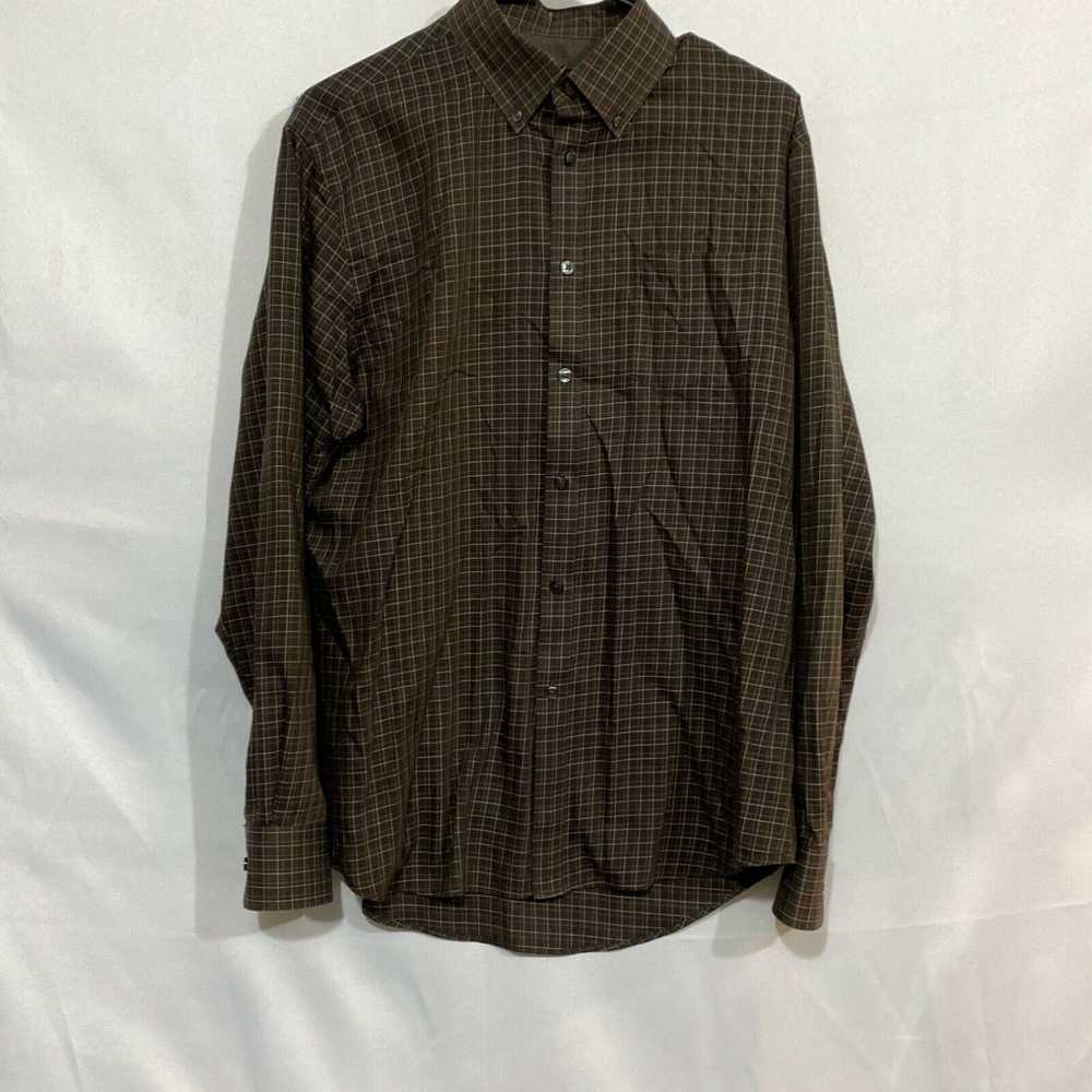 Van Heusen Van Heusen Mens Brown Checks Long Slee… - image 1