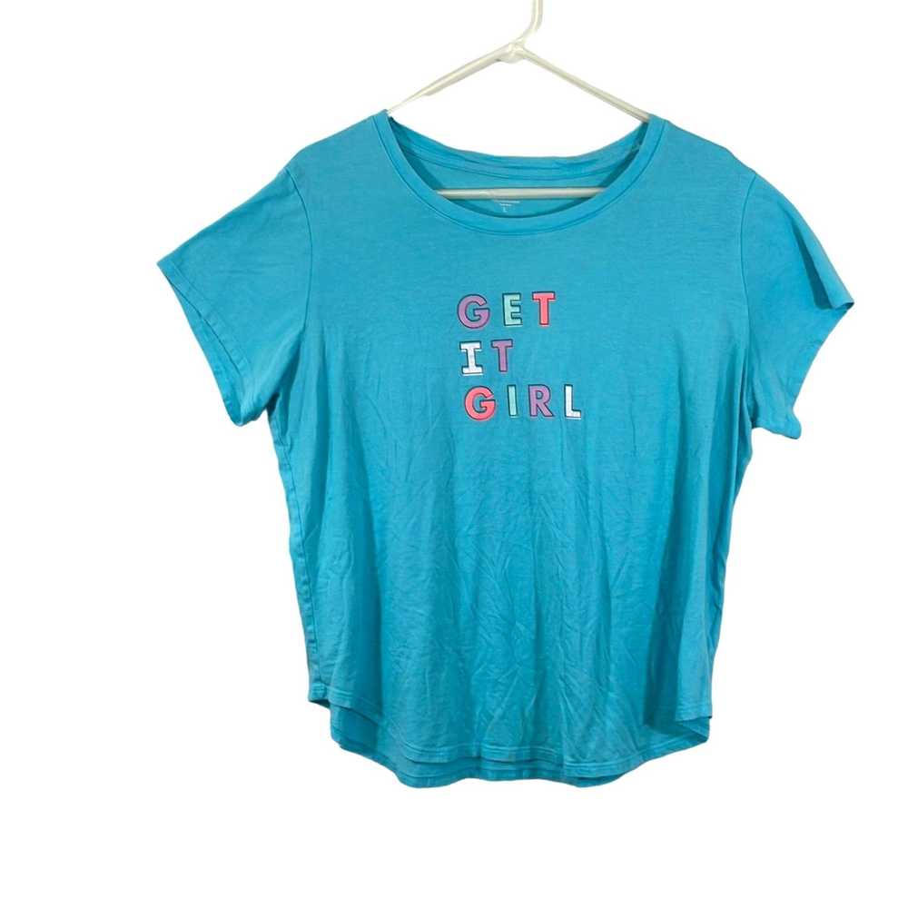 Gap Get It Girl Love By Gap Womens Blue Short Sle… - image 1