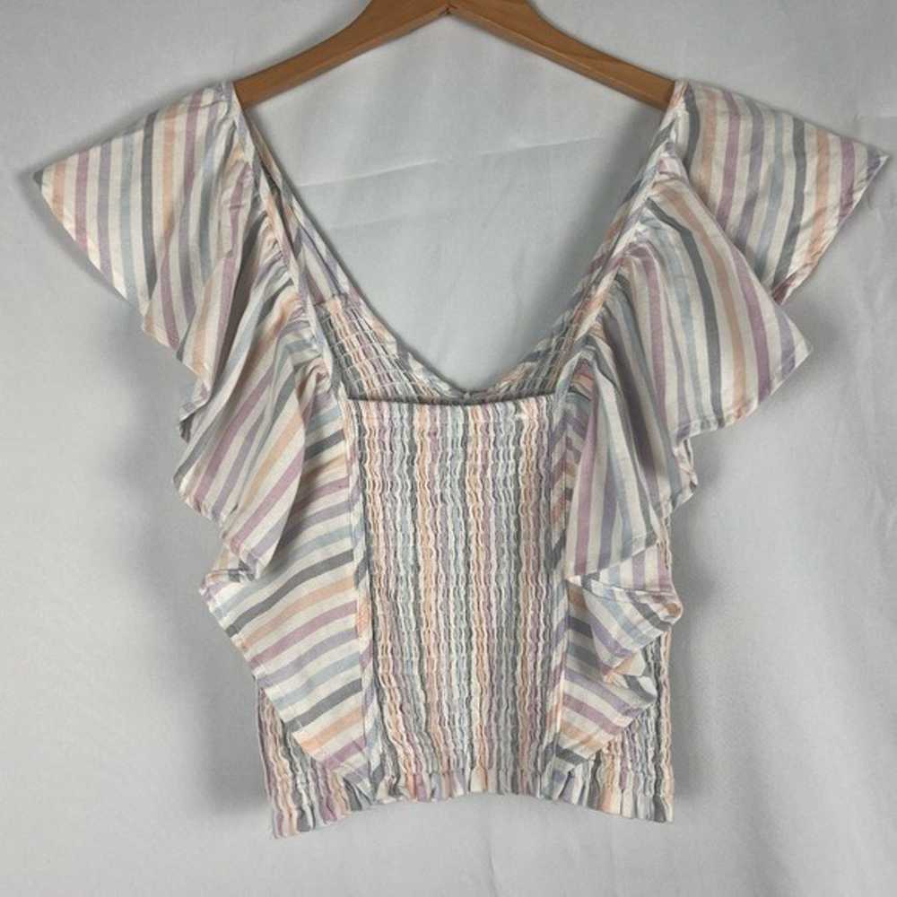 Vintage Havana Pastel Striped Shirred Waist Ruffl… - image 2