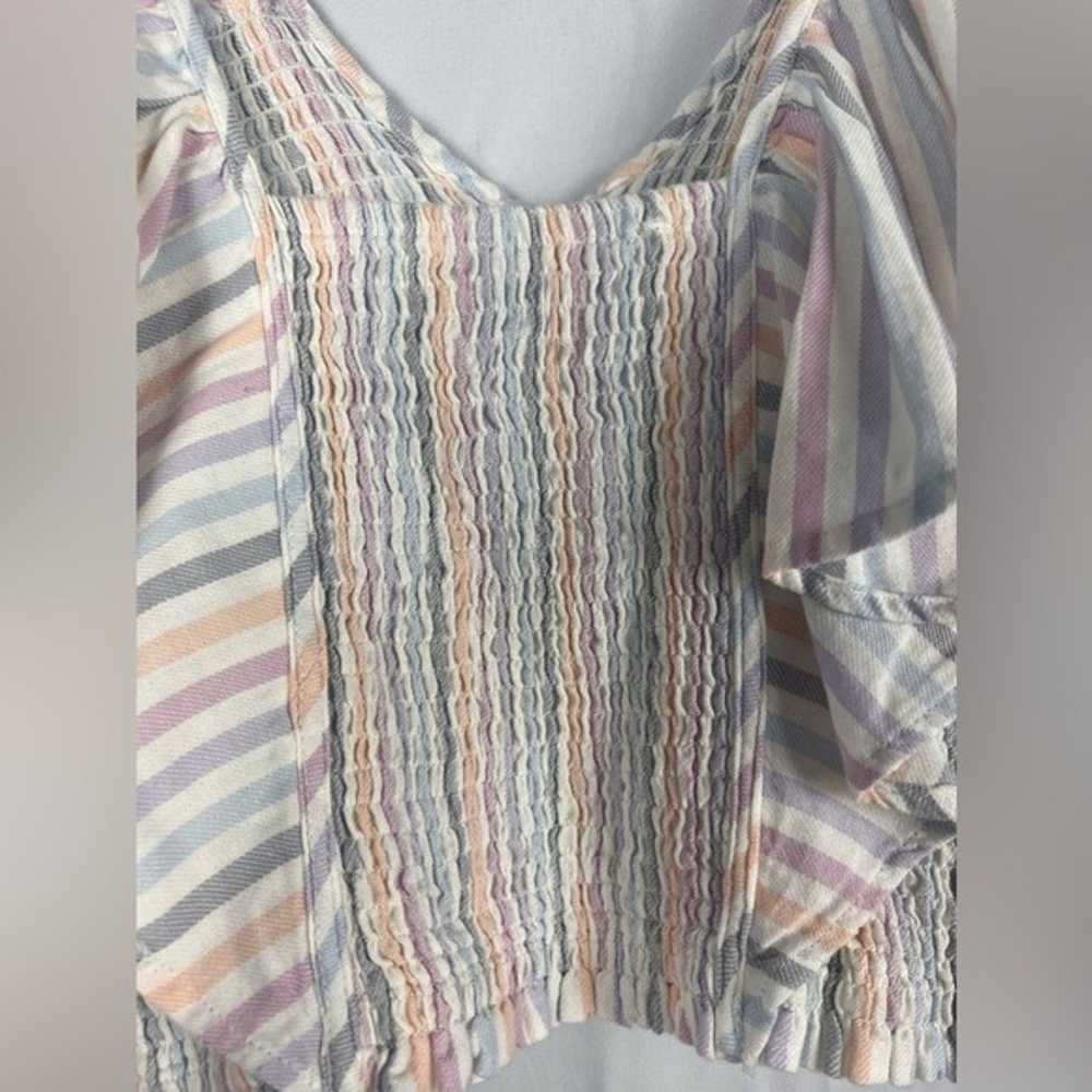 Vintage Havana Pastel Striped Shirred Waist Ruffl… - image 6