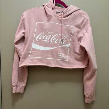 COCA COLA Rare Retro White top Crop Top Sweatshirt