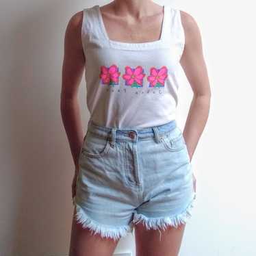 80's Fresh Produce Pink Flowers Tank