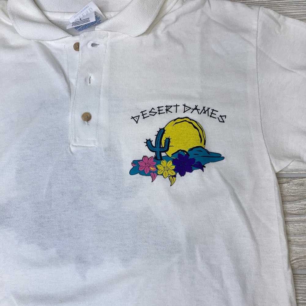 Desert Dames Motorcycle Club Polo Shirt, White Si… - image 3