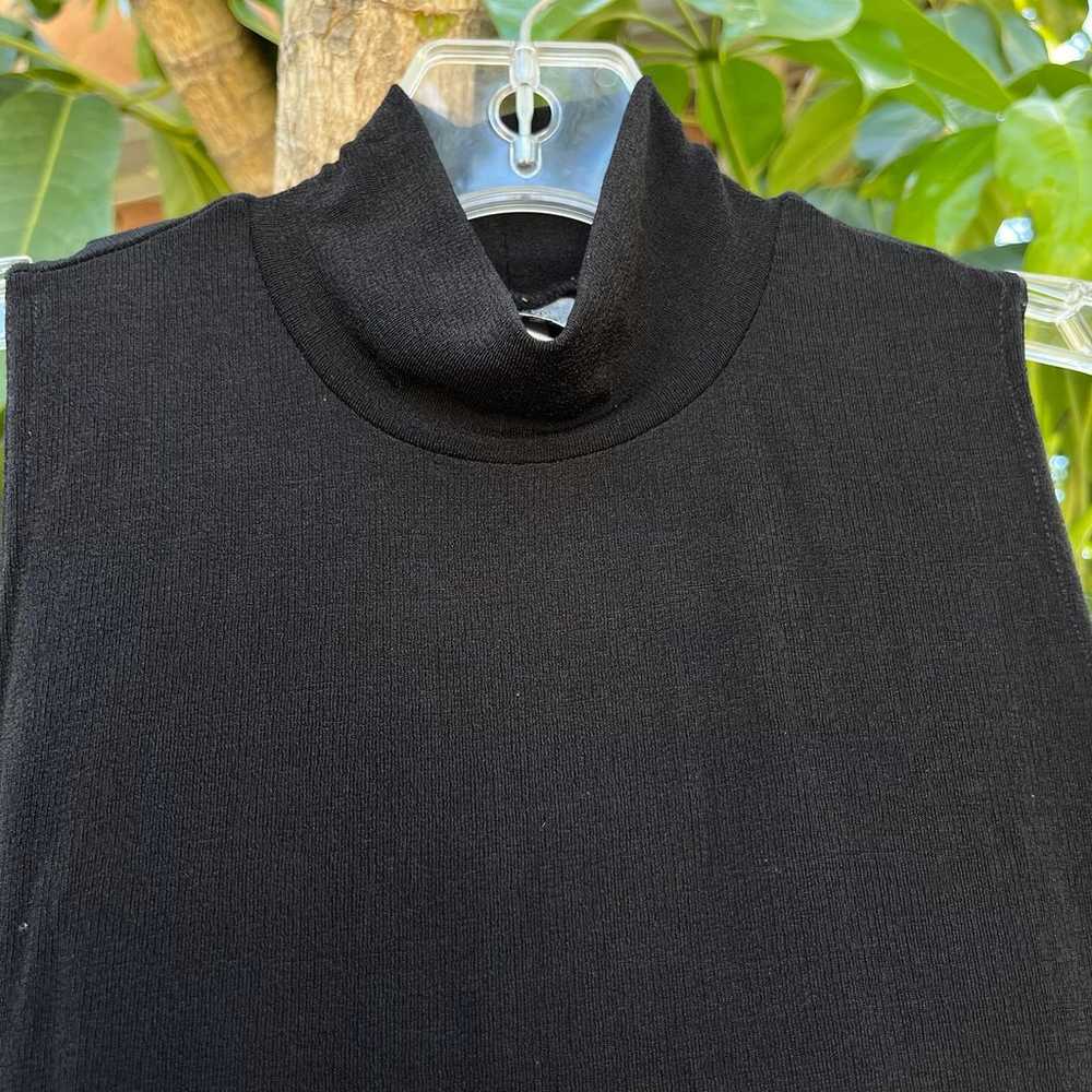 Vintage In charge black turtleneck semi sheer top! - image 3