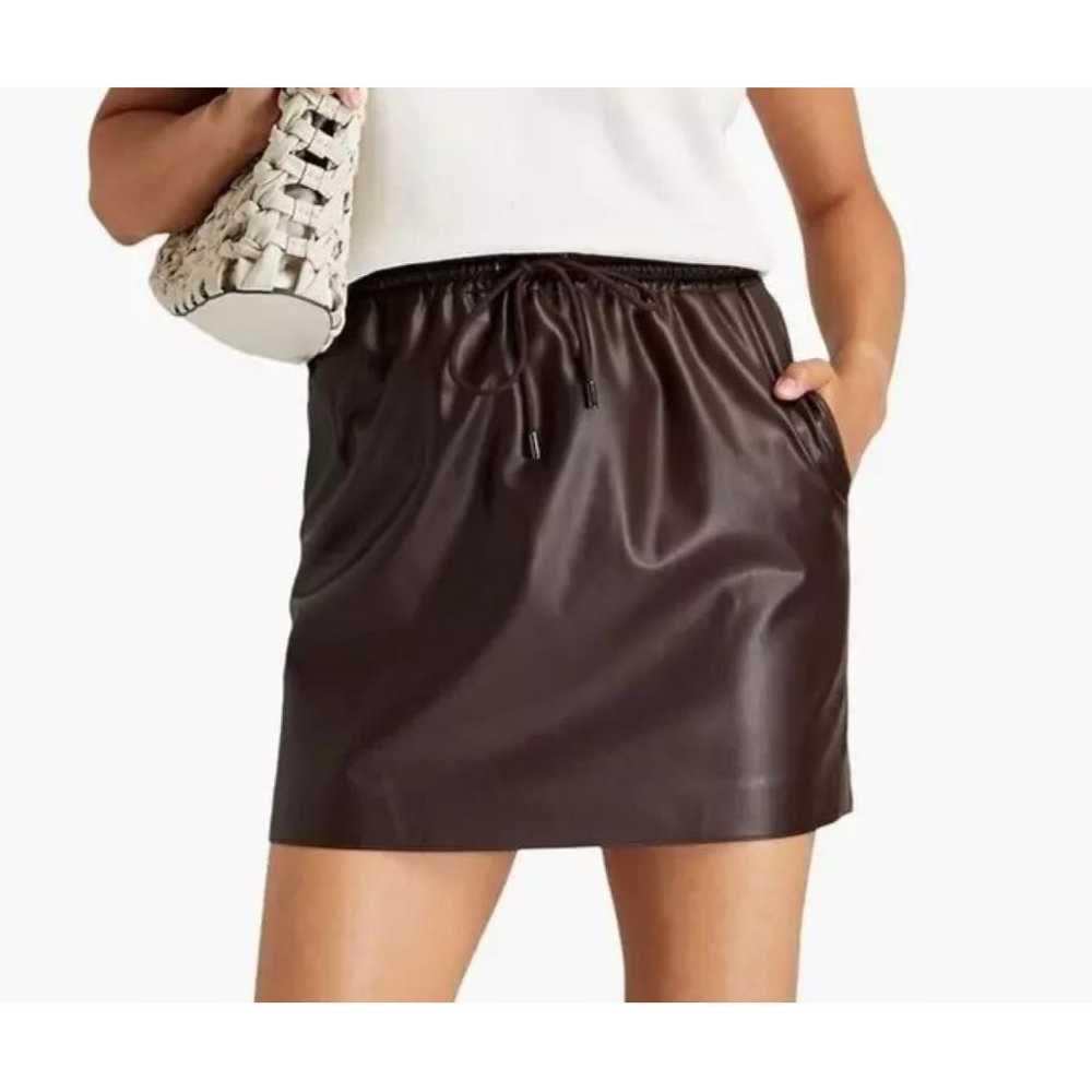 Theory Vegan leather mini skirt - image 3