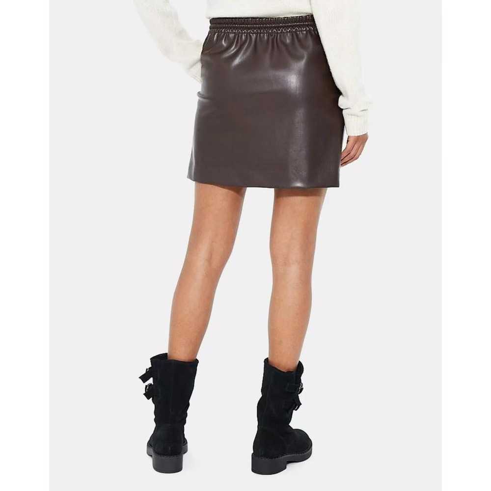 Theory Vegan leather mini skirt - image 7