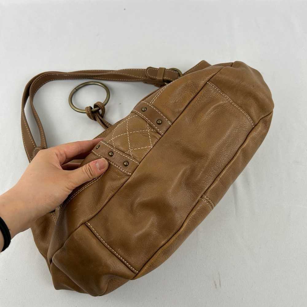 Vintage Y2K Luce Brown Genuine Leather Shoulder B… - image 5