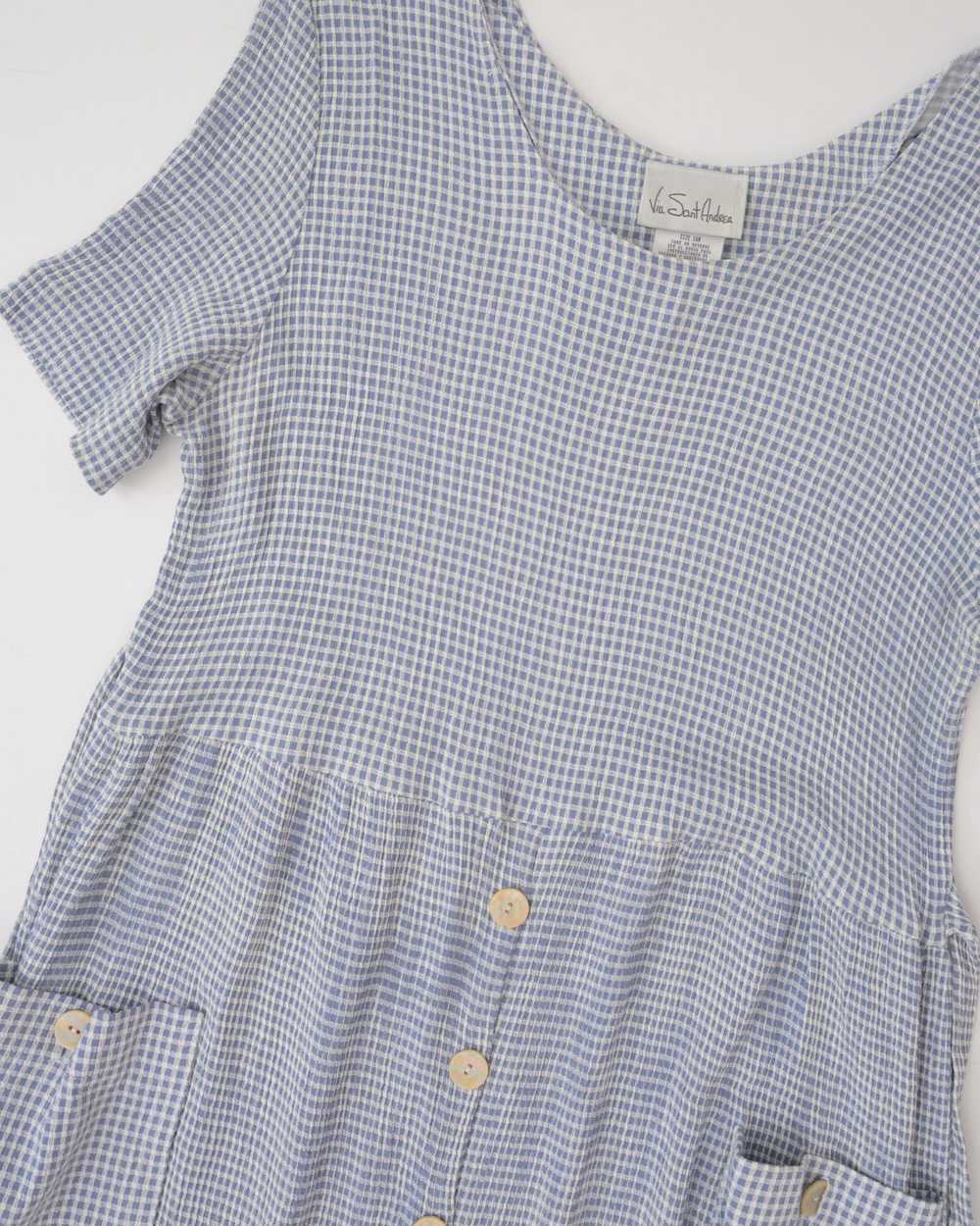 Vintage Gingham Seersucker Dress (S/M) - image 6