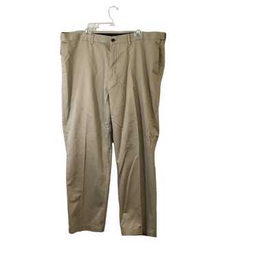 Haggar Haggar Mens Beige Flat Front Straight Leg … - image 1