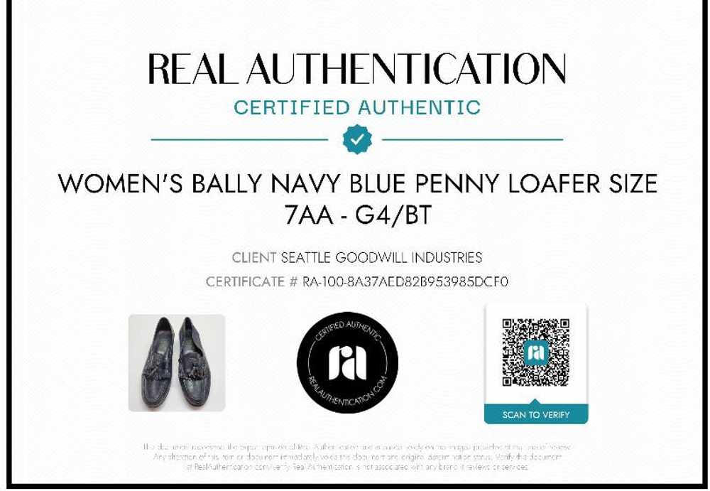 Women's Bally Navy Blue Penny Loafer Size 7AA - image 8