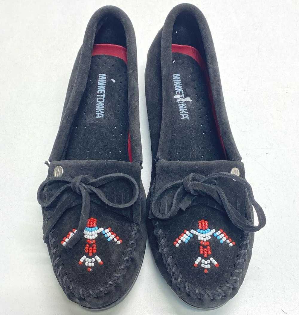 Minnetonka Black Suede Moccasin Loafers Shoes Siz… - image 2