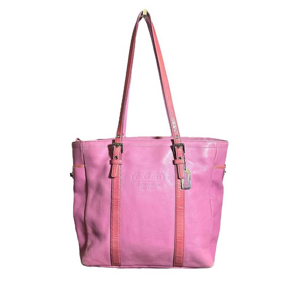 Coach #M04Q-5787 2 tone Pink leather tote handbag… - image 1