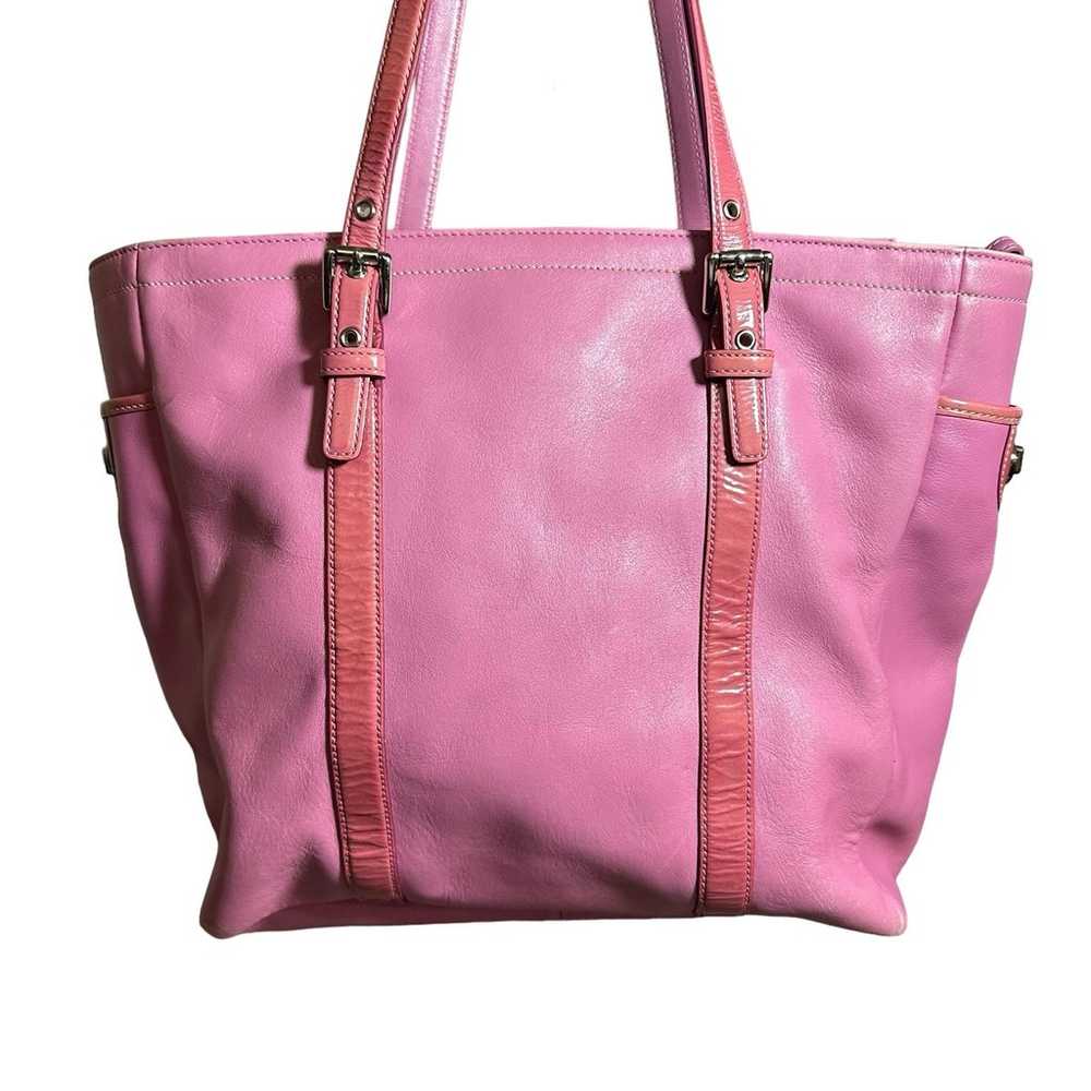 Coach #M04Q-5787 2 tone Pink leather tote handbag… - image 6