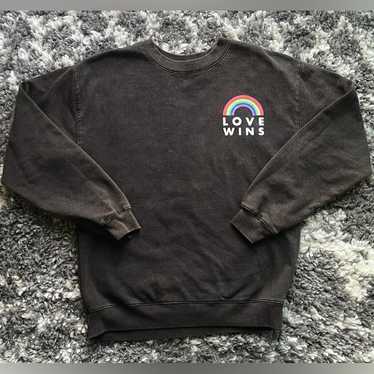 NWOT Pride Black Brown Vintage Acid Washed Love Wi